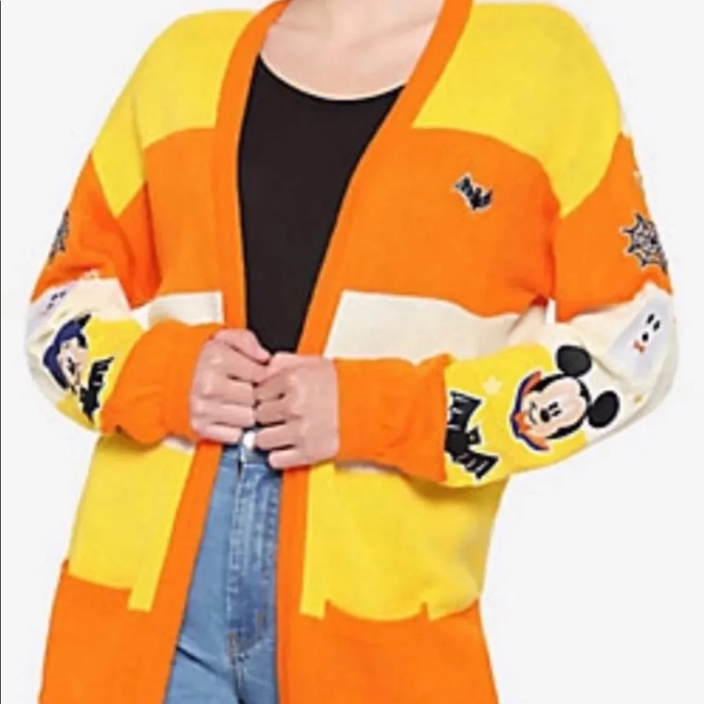Disney Mickey Mouse Halloween Candy Corn Cardigan